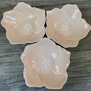 Coral Hibiscus Ball Candle Holders (3)